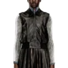 g-inko Gilet bomber con effetto consumato