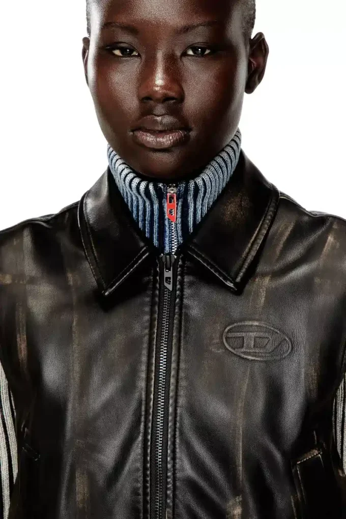 g-inko Gilet bomber con effetto consumato