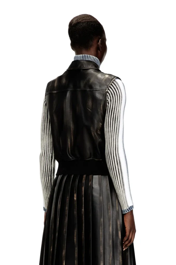 g-inko Gilet bomber con effetto consumato