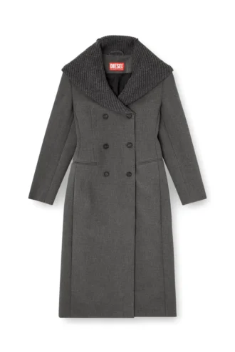 g-olden-long Cappotto lungo a clessidra con cappuccio a cappuccio lavorato a maglia