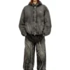 Giacca con cappuccio Thugjack in denim slavato Giacca con cappuccio Thugjack in denim slavato