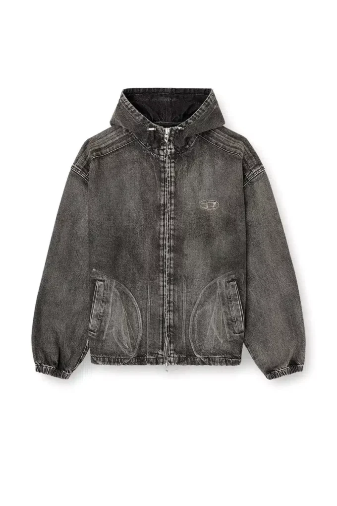 Giacca con cappuccio Thugjack in denim slavato Giacca con cappuccio Thugjack in denim slavato