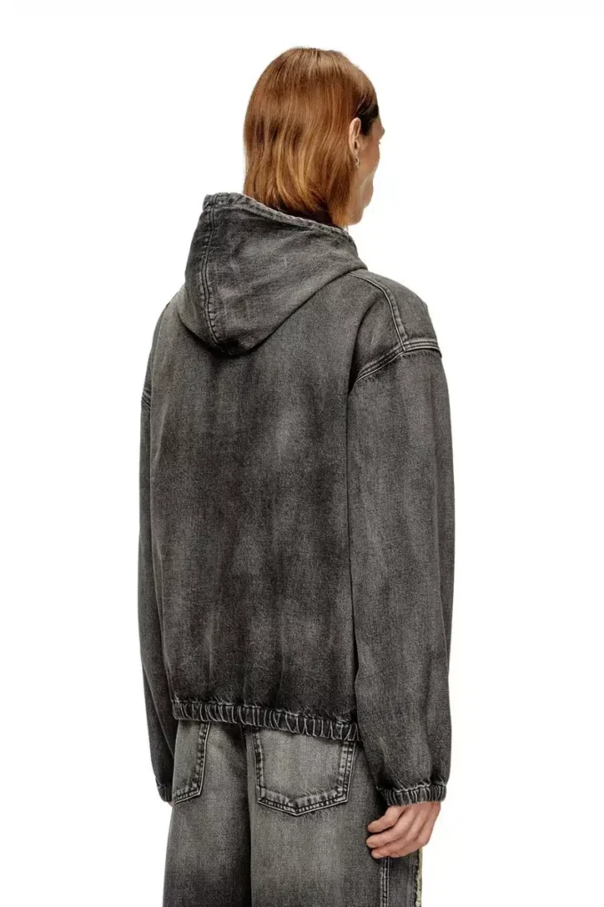 Giacca con cappuccio Thugjack in denim slavato Giacca con cappuccio Thugjack in denim slavato