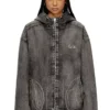 Giacca con cappuccio Thugjack in denim slavato Giacca con cappuccio Thugjack in denim slavato