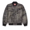 j-kepes-dlbz Bomber imbottito in raso stampato j-kepes-dlbz Bomber imbottito in raso stampato