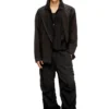 j-keysery Blazer doppiopetto in tessuto sgualcito