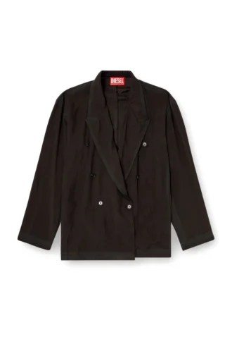 j-keysery Blazer doppiopetto in tessuto sgualcito