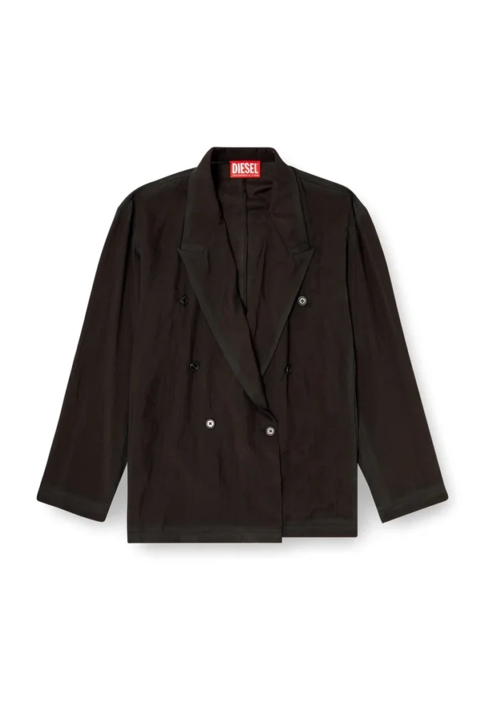 j-keysery Blazer doppiopetto in tessuto sgualcito