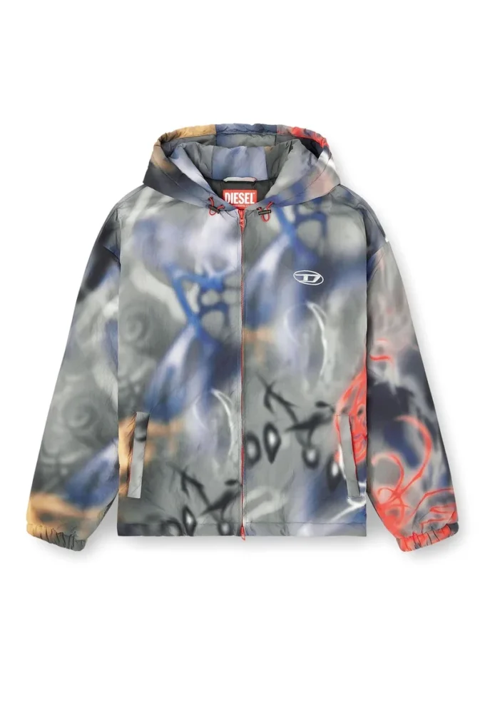 j-mirr Giacca a vento imbottita con stampa graffiti j-mirr Giacca a vento imbottita con stampa graffiti