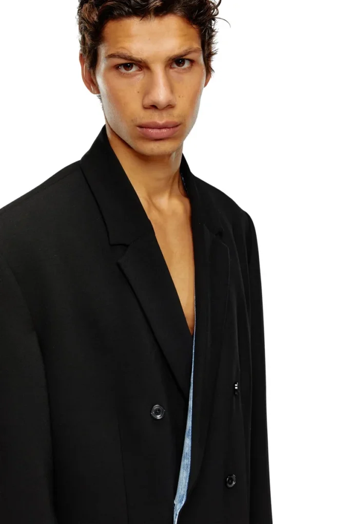 j-ritz Cappotto lungo in lana fresca con dettagli in denim j-ritz Cappotto lungo in lana fresca con dettagli in denim