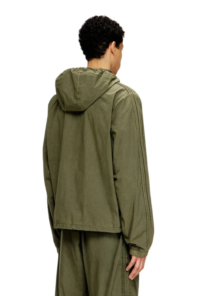 j-stitch Giacca con cappuccio e zip in popeline di cotone