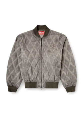 j-type-treat Bomber imbottito trapuntato con motivo argyle