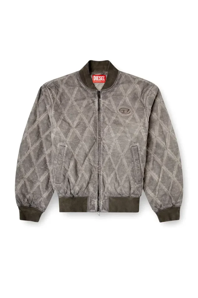 j-type-treat Bomber imbottito trapuntato con motivo argyle j-type-treat Bomber imbottito trapuntato con motivo argyle