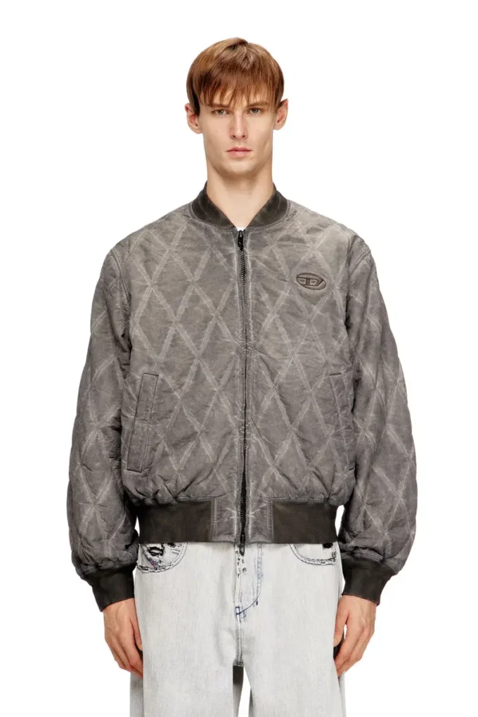 j-type-treat Bomber imbottito trapuntato con motivo argyle j-type-treat Bomber imbottito trapuntato con motivo argyle