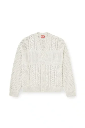 k-antoine Cardigan lavorato a trecce con logo Diesel