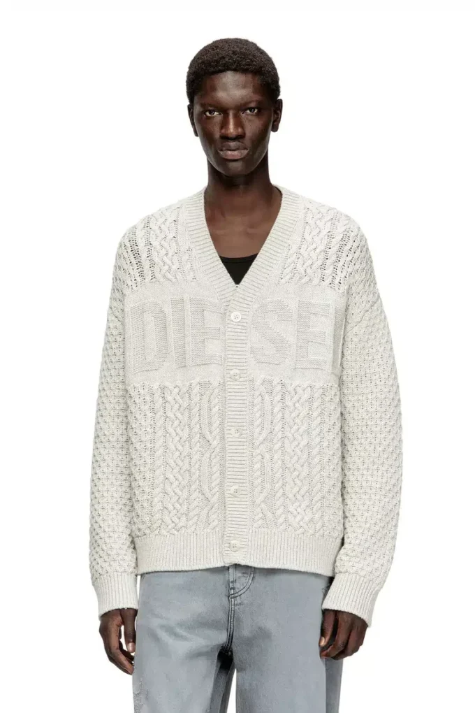 k-antoine Cardigan lavorato a trecce con logo Diesel k-antoine Cardigan lavorato a trecce con logo Diesel
