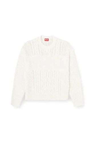 k-aubin Maglione lavorato a trecce con logo Diesel