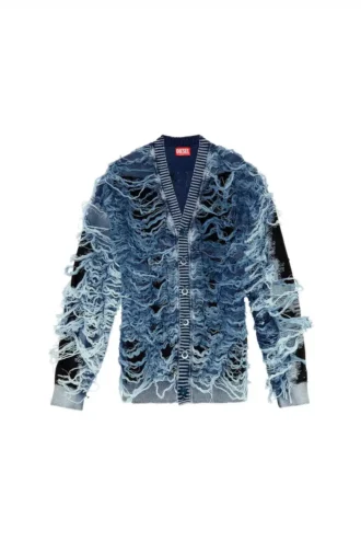 k-boboli Cardigan con scollo a V indaco effetto consumato