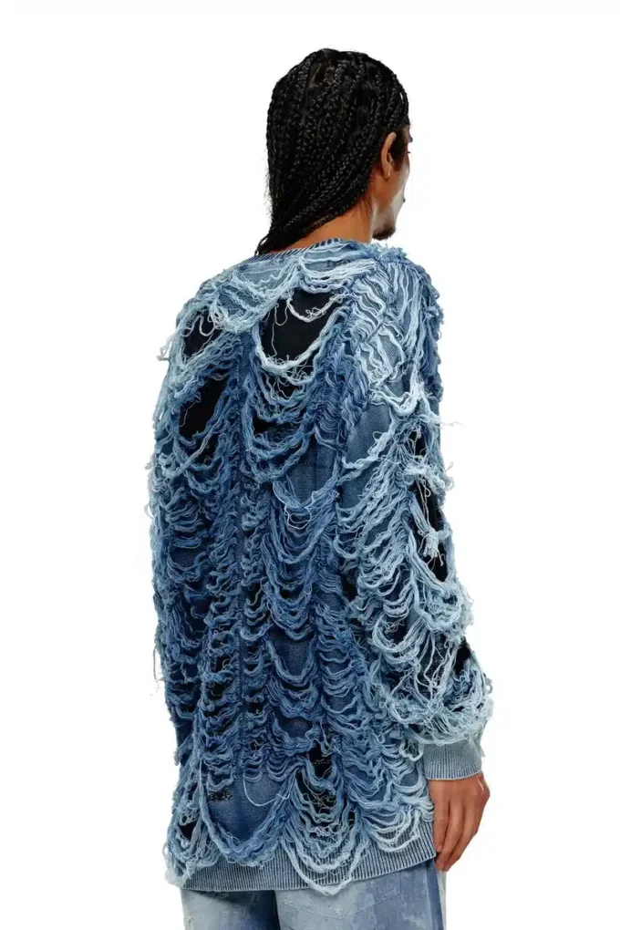 k-boboli Cardigan con scollo a V indaco effetto consumato k-boboli Cardigan con scollo a V indaco effetto consumato