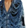 k-boboli Cardigan con scollo a V indaco effetto consumato k-boboli Cardigan con scollo a V indaco effetto consumato