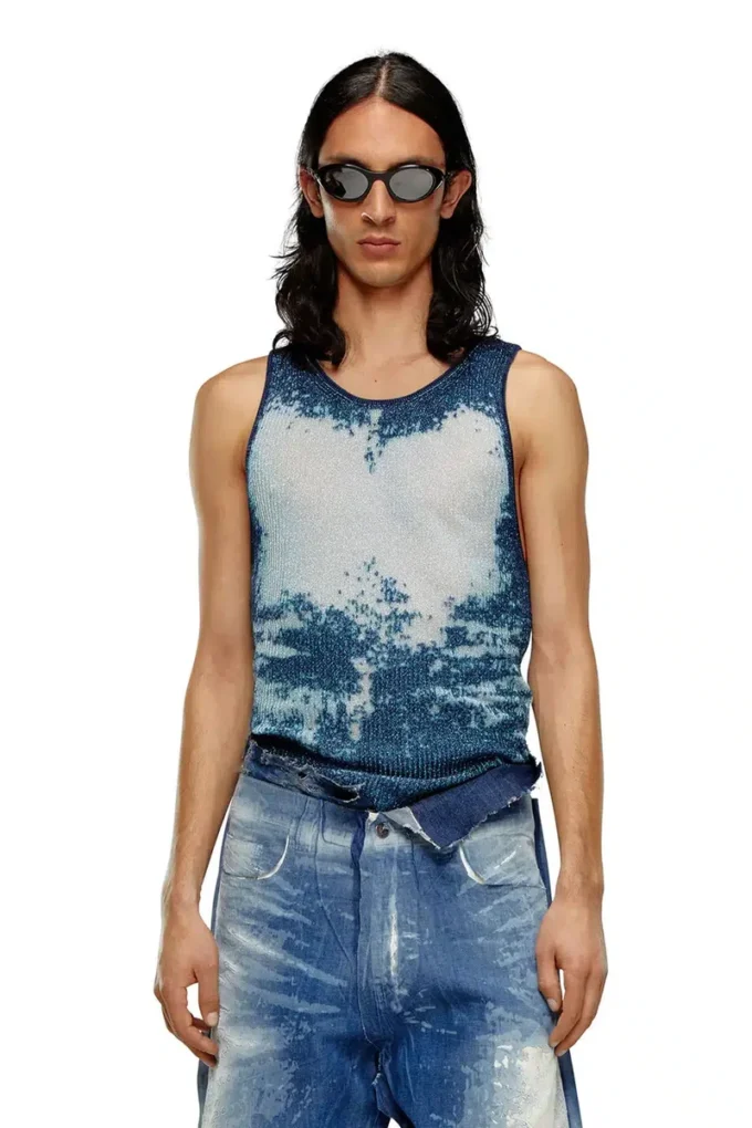 k-bossino Canotta in maglia metallizzata devoré k-bossino Canotta in maglia metallizzata devoré