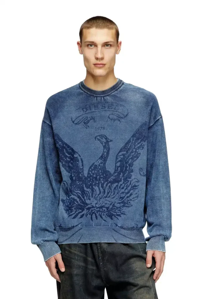 k-fenicol Maglione indaco con logo Phoenix k-fenicol Maglione indaco con logo Phoenix