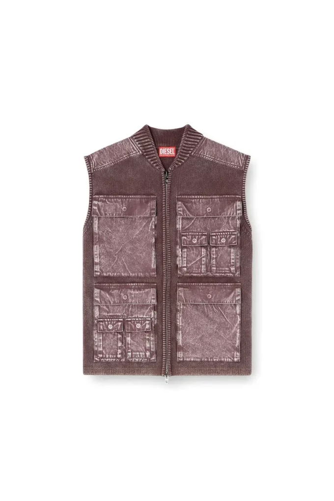 k-giulius Gilet lavorato a maglia con zip e tasche cargo k-giulius Gilet lavorato a maglia con zip e tasche cargo