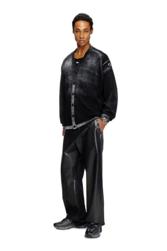 k-larence-cardigan-b Cardigan in cotone con stampa rovesciata