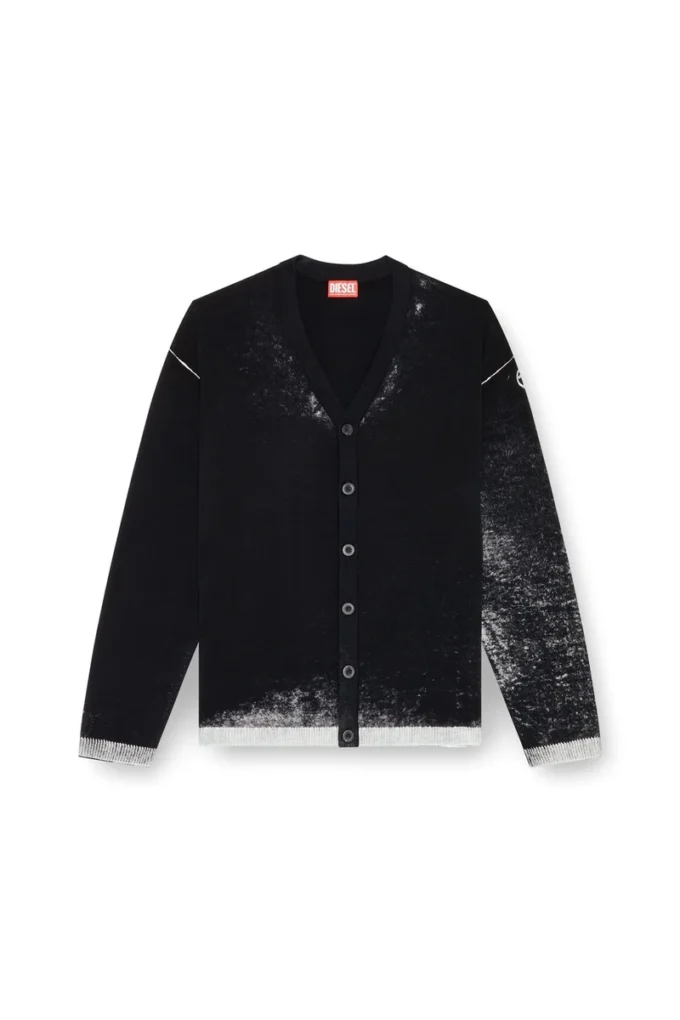 k-larence-cardigan-b Cardigan in cotone con stampa rovesciata