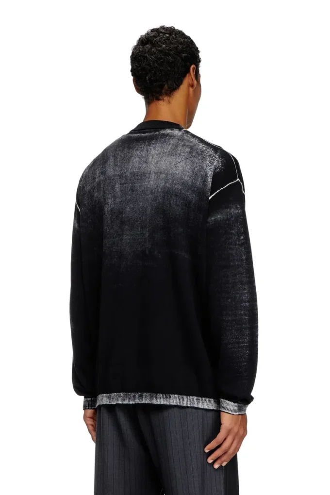 k-larence-cardigan-b Cardigan in cotone con stampa rovesciata