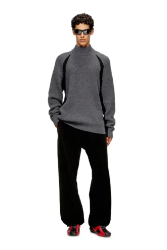 k-lollo-tn Maglione in misto alpaca con inserti a contrasto