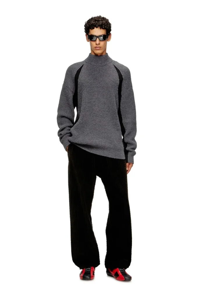k-lollo-tn Maglione in misto alpaca con inserti a contrasto