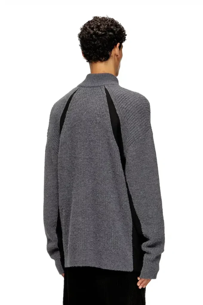 k-lollo-tn Maglione in misto alpaca con inserti a contrasto