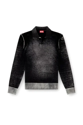 k-lorenzo Maglione polo con stampa rovesciata