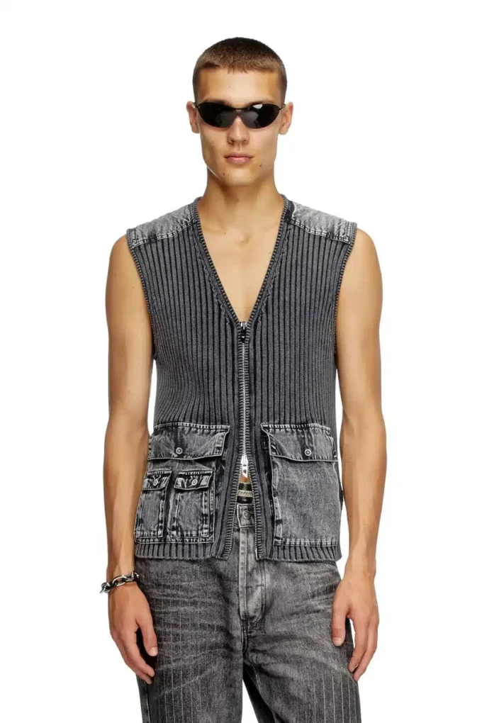 k-margie Gilet utility con inserti a contrasto k-margie Gilet utility con inserti a contrasto