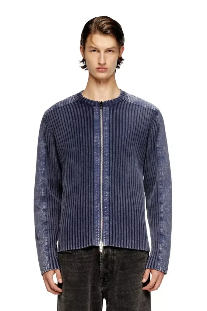 k-matty Cardigan con zip e inserti a contrasto k-matty Cardigan con zip e inserti a contrasto