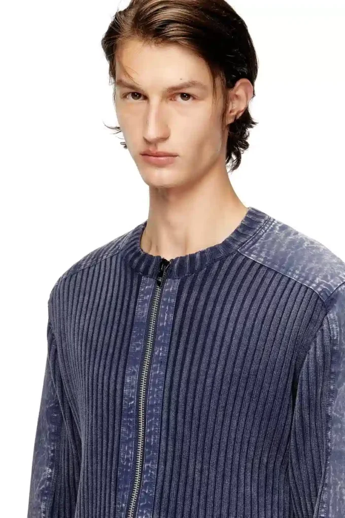 k-matty Cardigan con zip e inserti a contrasto k-matty Cardigan con zip e inserti a contrasto