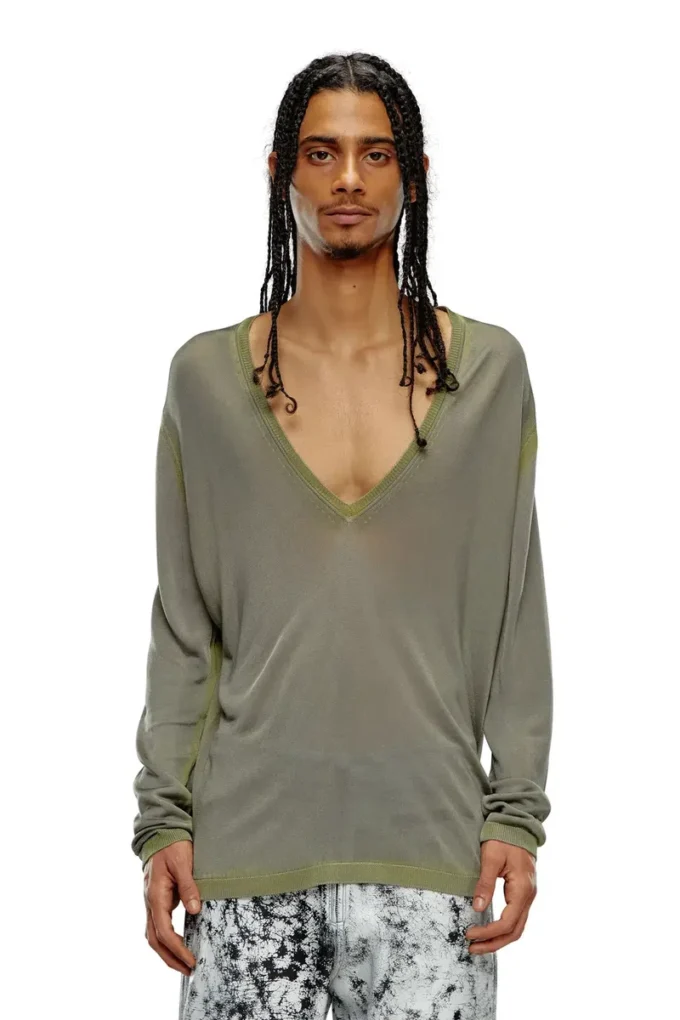 k-mirto Maglione con scollo a V dégradé