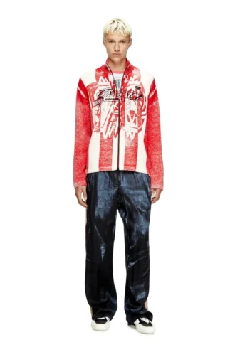 k-oliba-jkt Cardigan con stampa interna a righe e zip