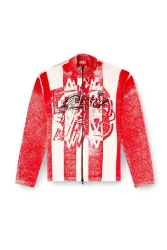 k-oliba-jkt Cardigan con stampa interna a righe e zip