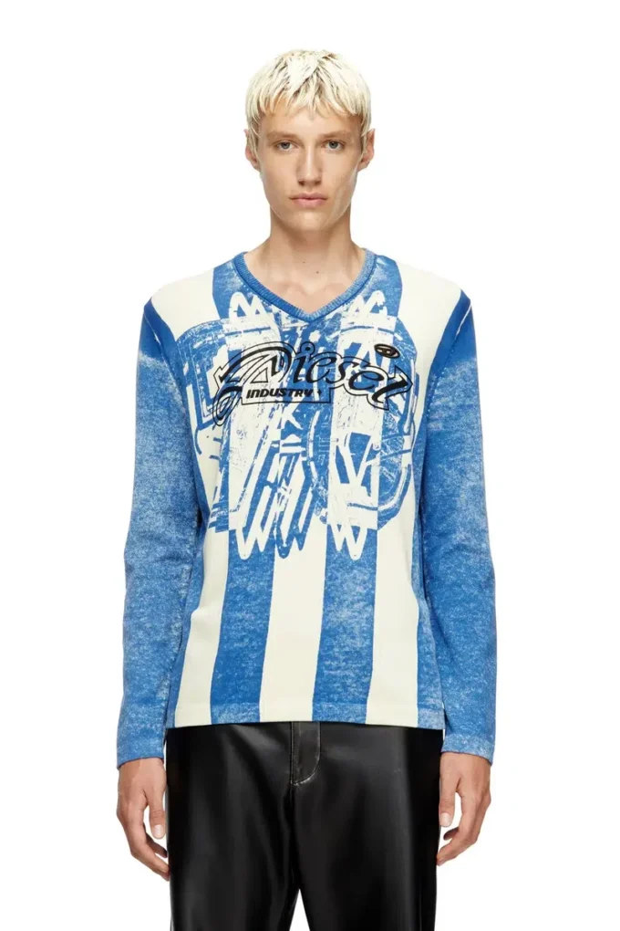 k-oliba-v Maglione a righe con stampa interna k-oliba-v Maglione a righe con stampa interna