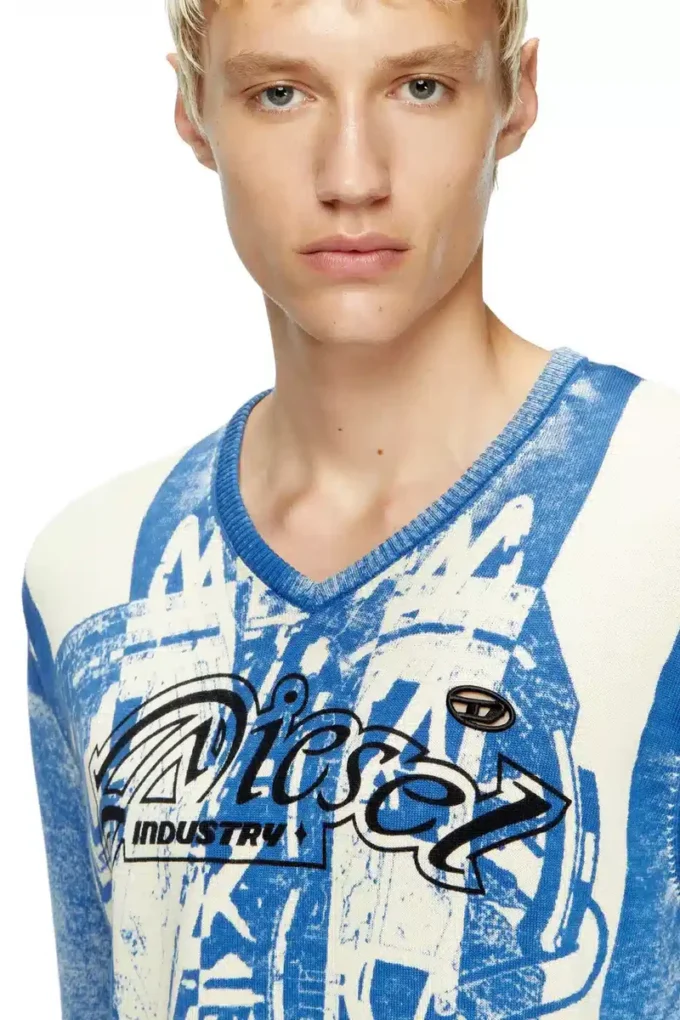 k-oliba-v Maglione a righe con stampa interna k-oliba-v Maglione a righe con stampa interna