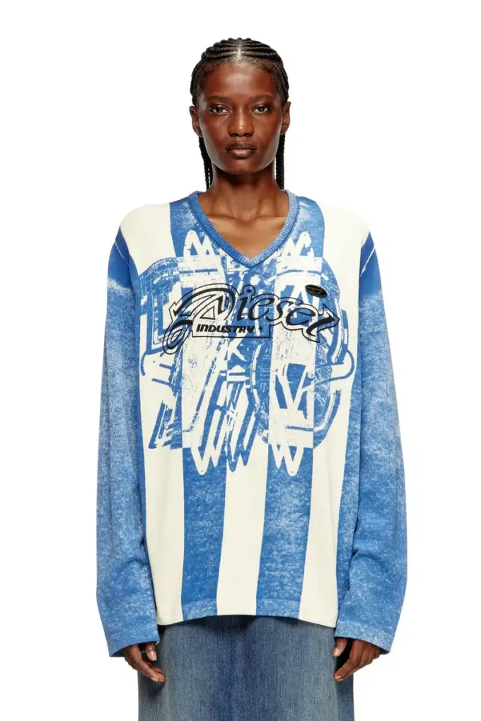 k-oliba-v Maglione a righe con stampa interna k-oliba-v Maglione a righe con stampa interna