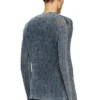 k-redram Cardigan in maglia a rete in filato denim