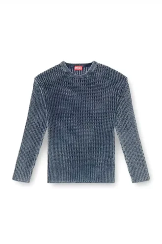 k-redros Maglione in maglia a rete in filato denim