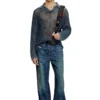 k-squared Maglione polo a maglia aperta in filato denim k-squared Maglione polo a maglia aperta in filato denim