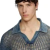 k-squared Maglione polo a maglia aperta in filato denim k-squared Maglione polo a maglia aperta in filato denim