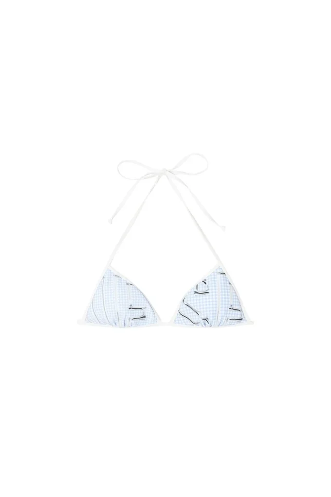 kate-d-core Top bikini con stampa grafica pied-de-poule kate-d-core Top bikini con stampa grafica pied-de-poule
