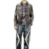 l-amar-enbi Giacca coach in pelle con stampa biker l-amar-enbi Giacca coach in pelle con stampa biker