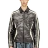 l-amar-enbi Giacca coach in pelle con stampa biker l-amar-enbi Giacca coach in pelle con stampa biker